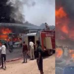 इंदौर में अवैध पार्किंग हादसा: वेल्डिंग के दौरान 5 बसें जलीं, 4 धमाके, गैस सिलेंडर भी फटा