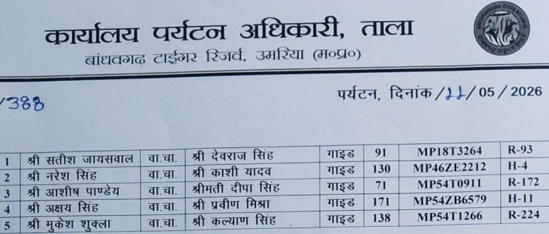11 अप्रैल की घटना के बाद ताला पर्यटन कार्यालय द्वारा संबंधित गाइडों और वाहन चालकों को जारी किया गया नोटिस।