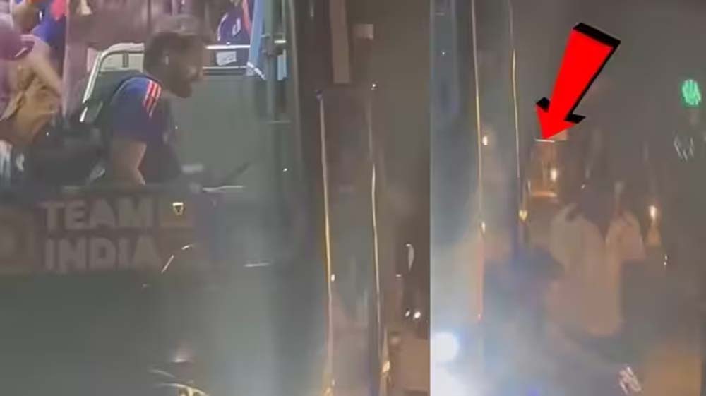 मैच जीतकर लौट रही टीम बस से गिरे रोहित शर्मा, विराट कोहली भी हुए परेशान